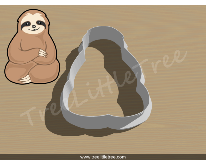 Sitting Sloth Cookie Cutter. Animal Cookie Cutter