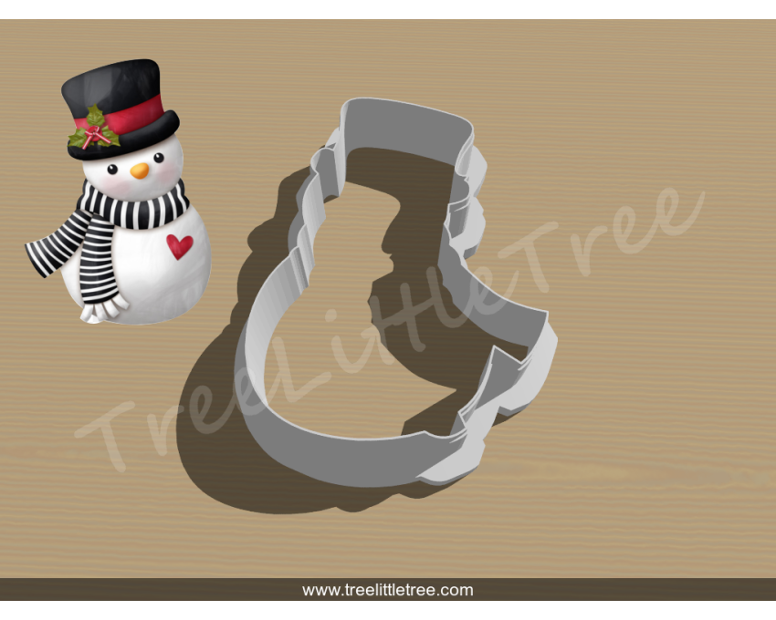 Snowman with Hat  Style 1 Cookie Cutter. Christmas Cookie Cutter