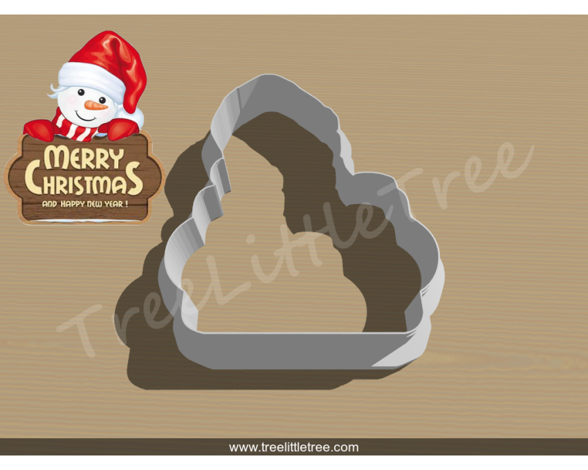 Snowman with Plaque Cookie Cutter. Christmas Cookie Cutter