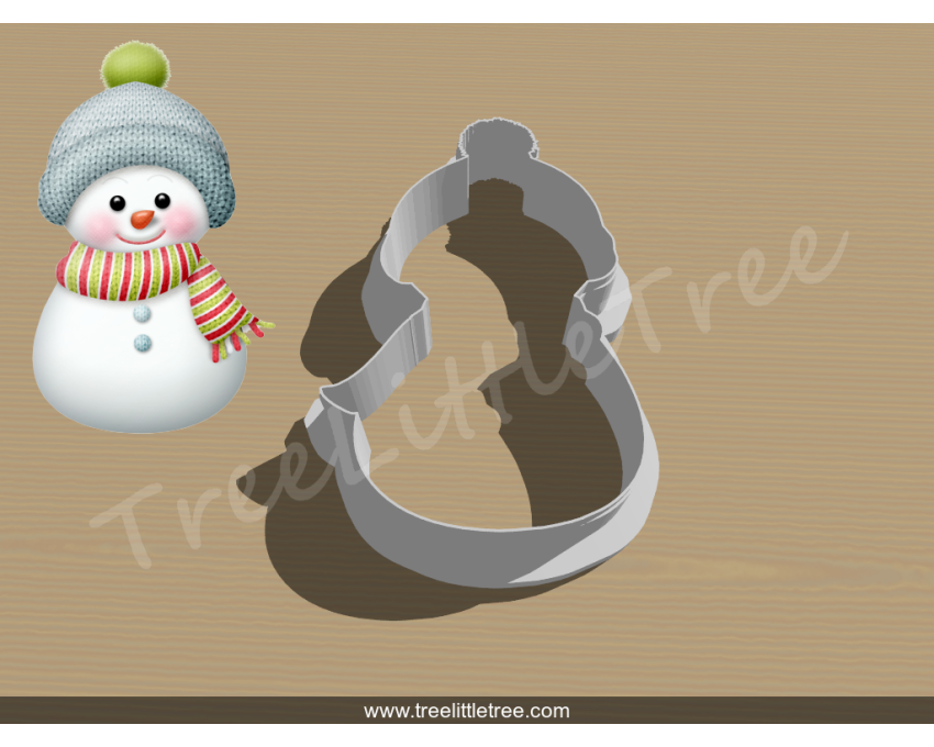 Snowman with Hat  Style 2 Cookie Cutter. Christmas Cookie Cutter