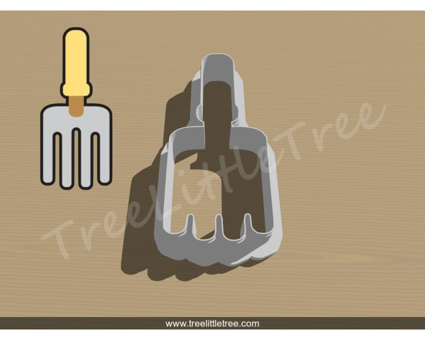 Hand Rake Cookie Cutter. Garden Theme Cookie Cutter