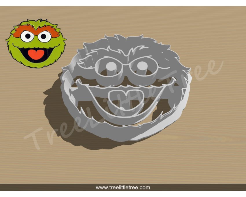 Oscar Detailed Cookie Cutter. Cartoon Cookie Cutter. Sesame Street Cookie Cutter