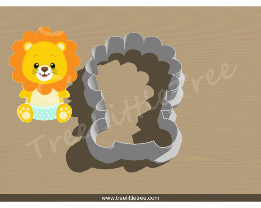 Baby Lion Cookie Cutter. Baby Shower Cookie Cutter. Jungle Baby  Cookie Cutter