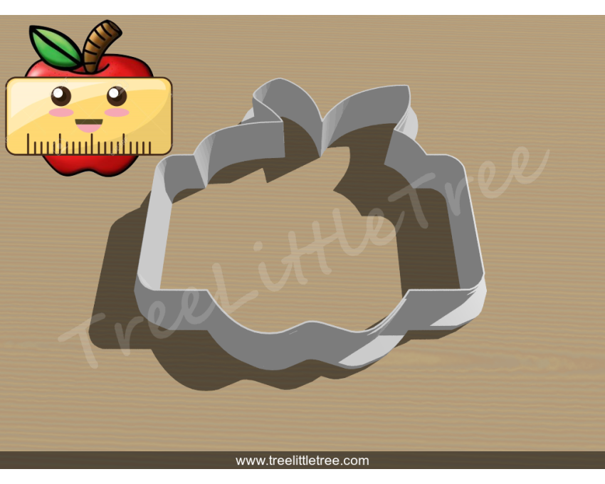 Apple Ruler Plaque Cookie Cutter. School/Grad Cookie Cutter