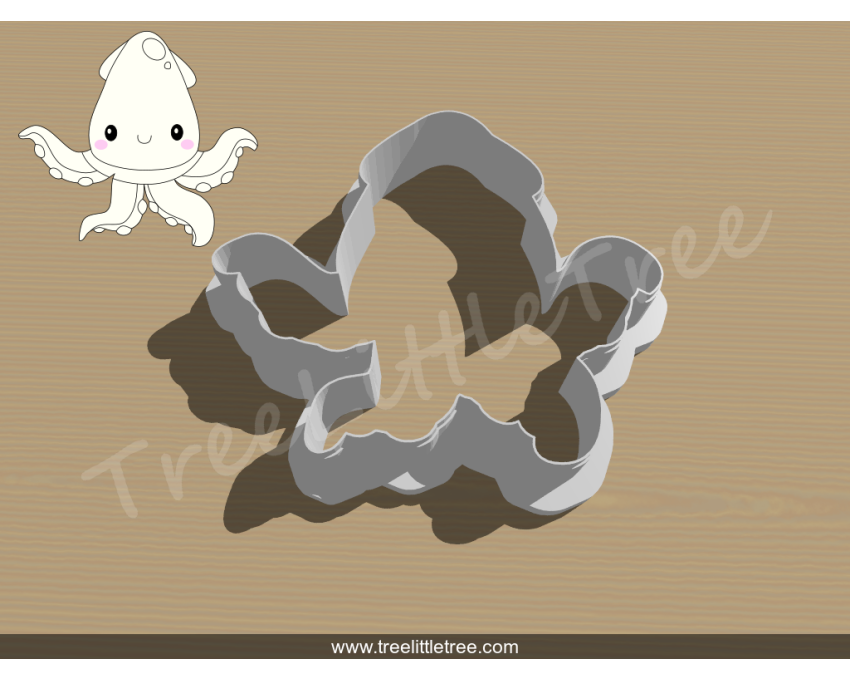 Cute Squid Cookie Cutter.  Animal Cookie Cutter