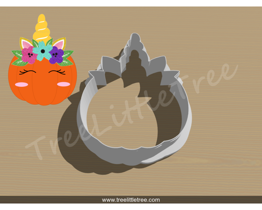 Pumpkin Unicorn Cookie Cutter. Fall Season Cookie Cutter. Unicorn Cookie Cutter.