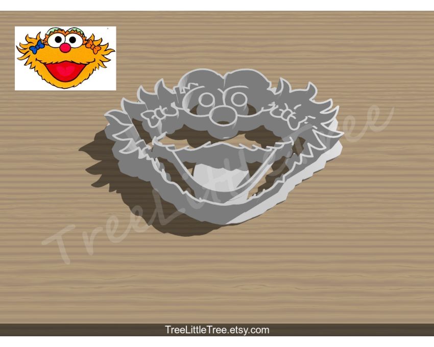 Zoe Detailed Cookie Cutter. Cartoon Cookie Cutter. Sesame Street Cookie Cutter