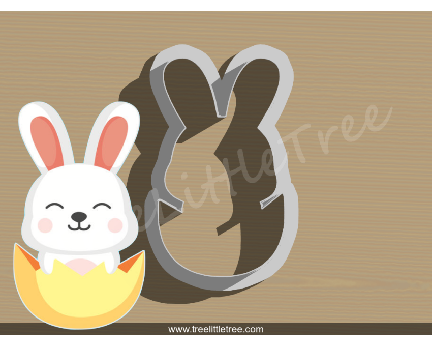 Bunny in Egg Cookie Cutter. Easter Cookie Cutter
