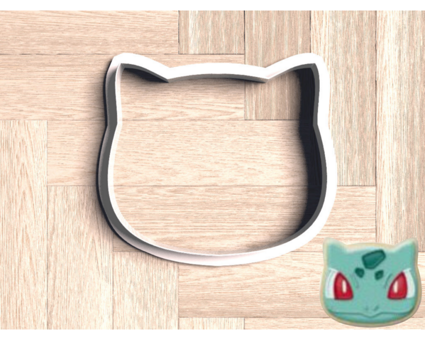 Bulbasaur Head Cookie Cutter. Pokemon Cookie Cutter