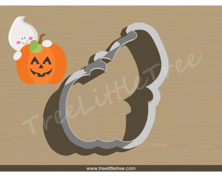 Pumpkin with Boo Cookie Cutter. Halloween Cookie Cutter. 