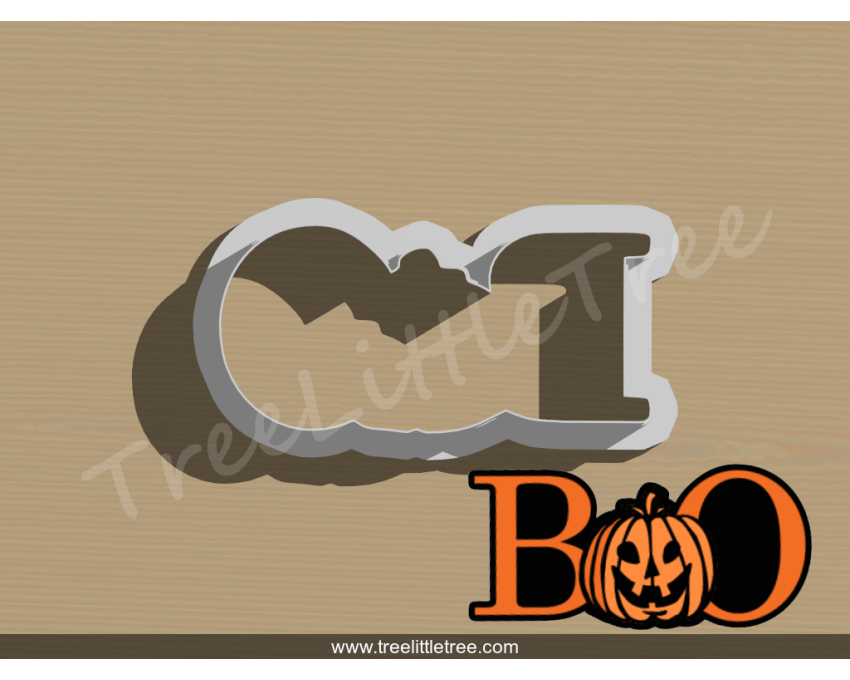 Boo Style 1 Cookie Cutter. Halloween Cookie Cutter. 