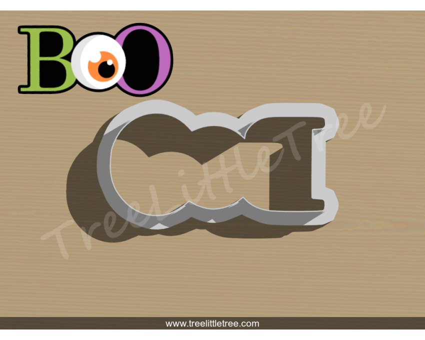 Boo Style 2 Cookie Cutter. Halloween Cookie Cutter. 