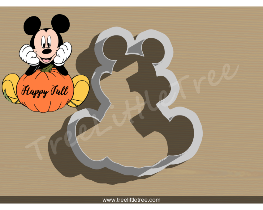 Mickey Pumpkin Plaque Cookie Cutter. Fall Season Cookie Cutter. Thanksgiving Cookie Cutter