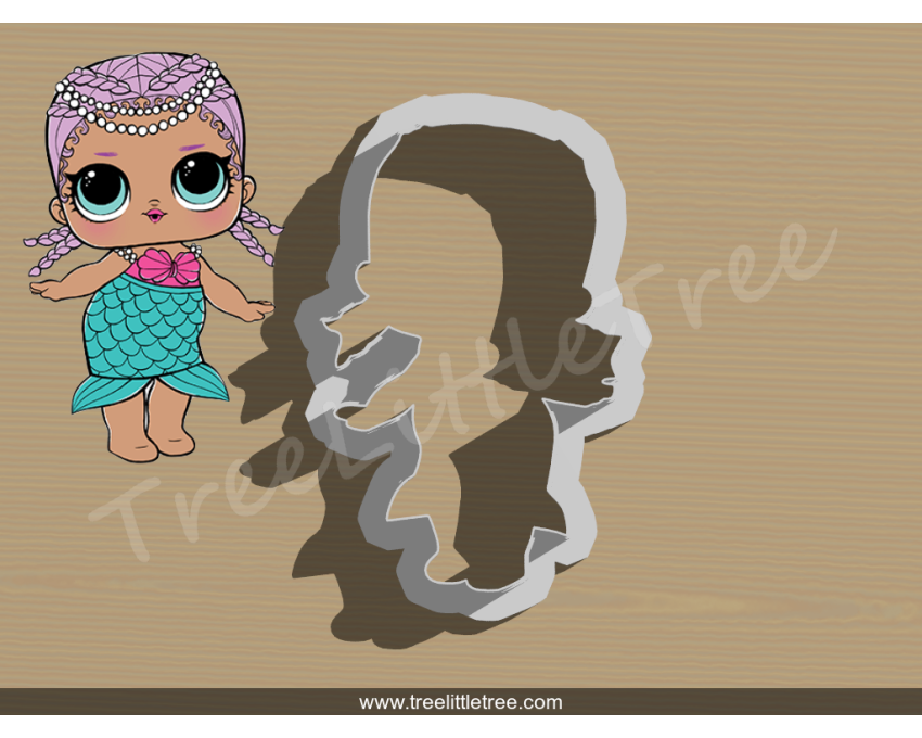Merbaby Full Body Cookie Cutter. LOL Dolls Cookie Cutter
