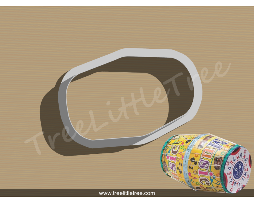 Dholak Cookie Cutter. Musical Instruments cookie cutter