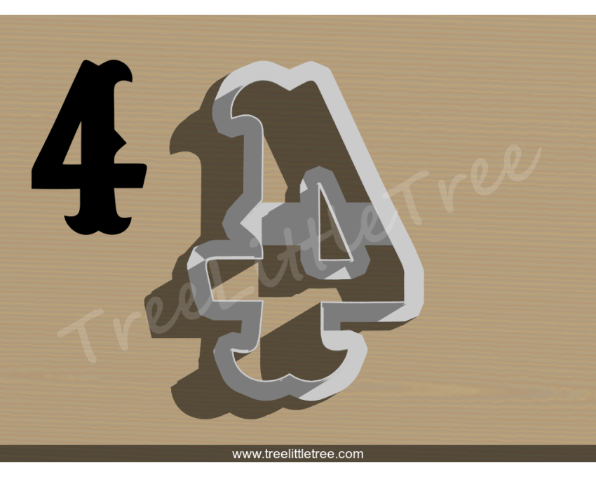 Carnival Number Four Cookie Cutter. Number Cookie Cutter