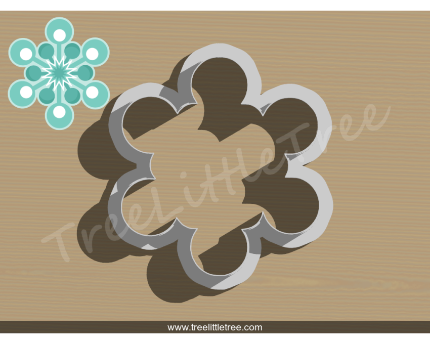 Snowflake Style 2  Cookie Cutter. Christmas Cookie Cutter