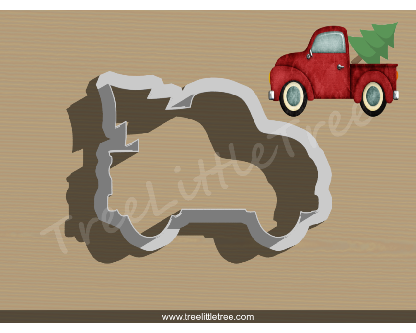 Truck with Christmas Tree Cookie Cutter. Christmas Cookie Cutter