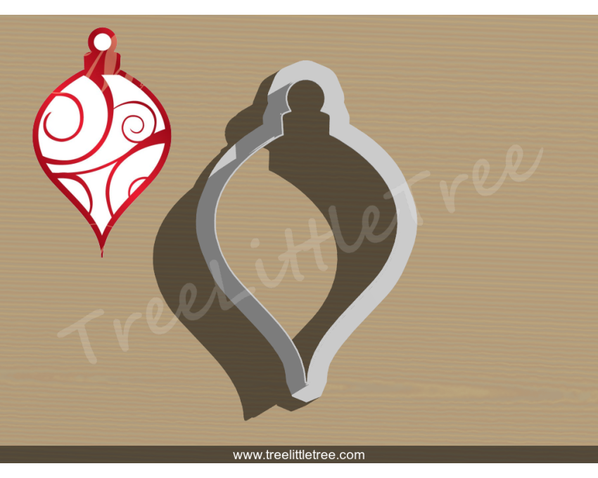 Christmas Ornament Style 2 Cookie Cutter. Christmas Cookie Cutter. 