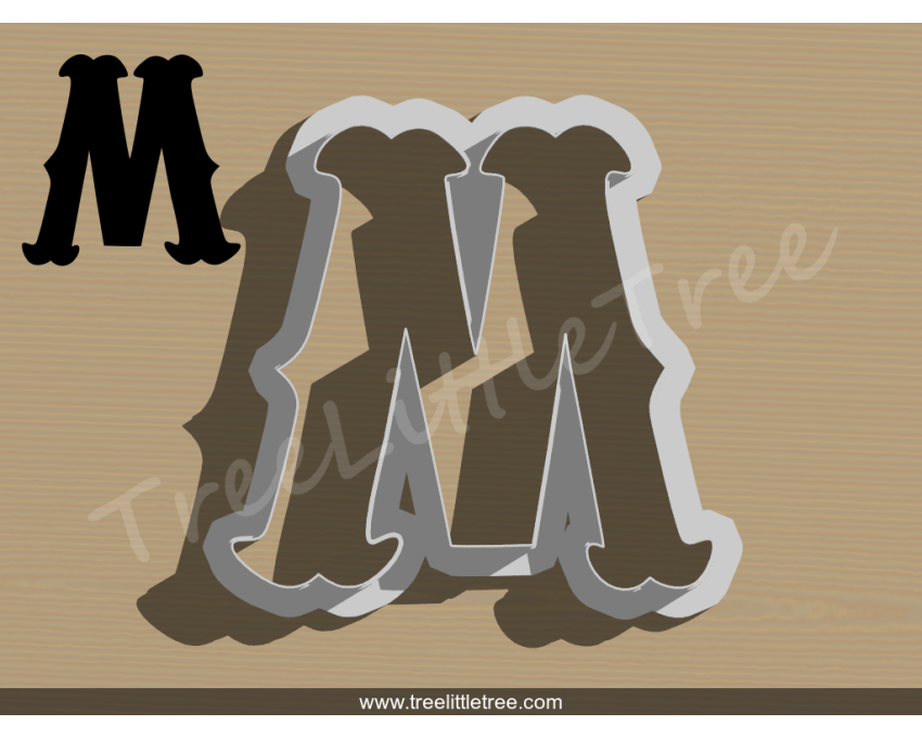Carnival Letter M Cookie Cutter. Alphabet Cookie Cutter