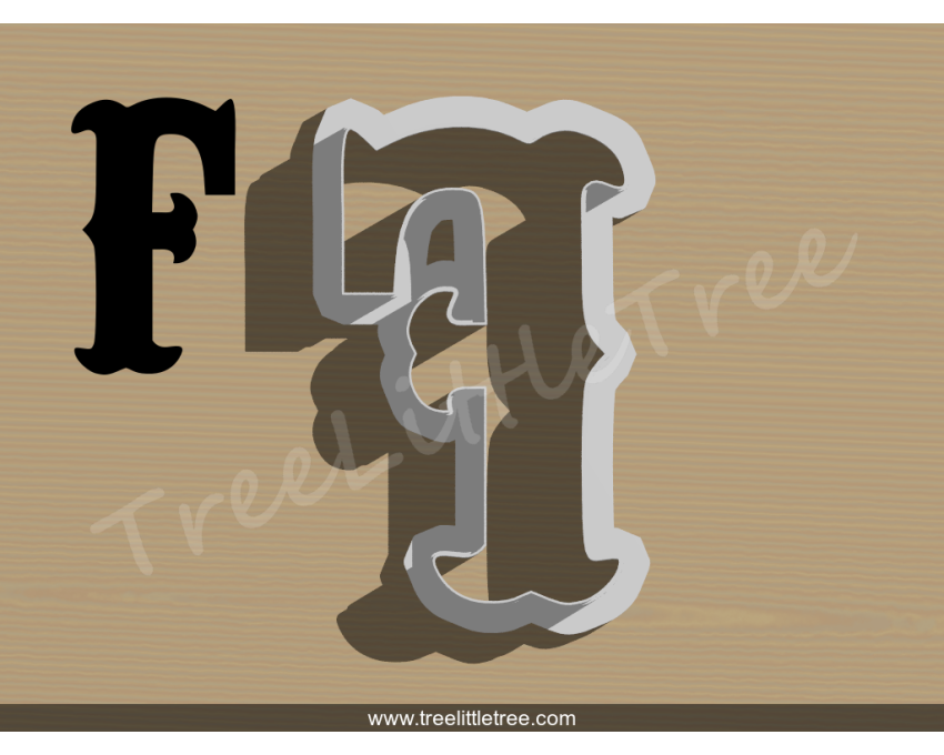 Carnival Letter F Cookie Cutter. Alphabet Cookie Cutter