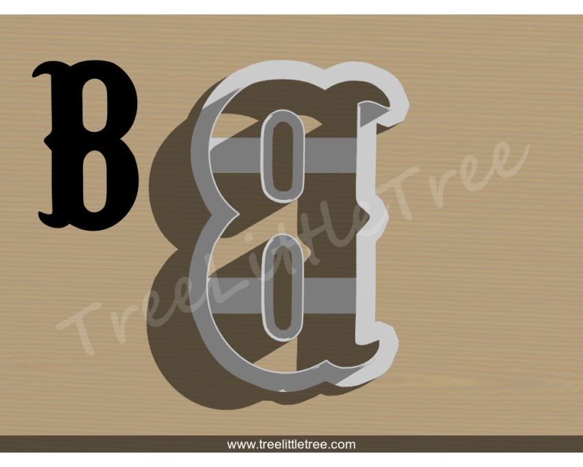 Carnival Letter B Cookie Cutter. Alphabet Cookie Cutter