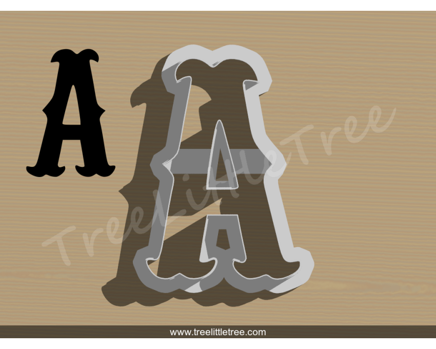 Carnival Letter A Cookie Cutter. Alphabet Cookie Cutter