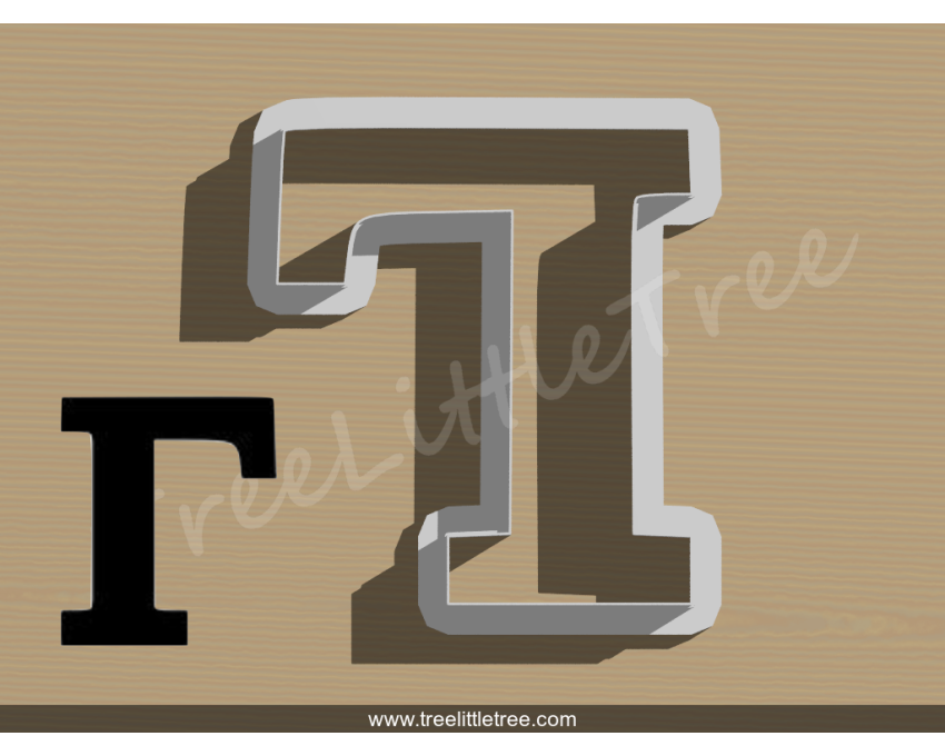 Greek Letter Gamma Cookie Cutter. Alphabet Cookie Cutter