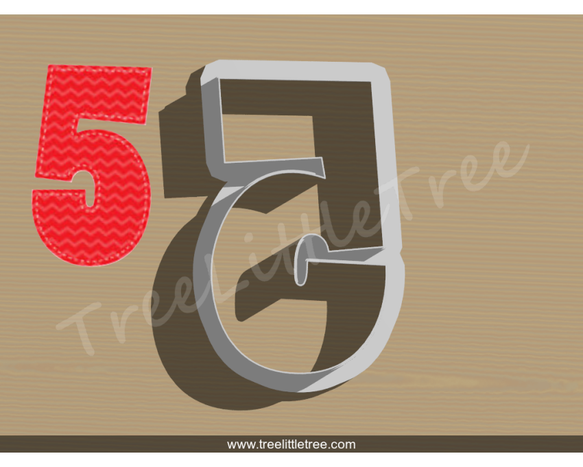 Happy Number Five Cookie Cutter. Number Cookie Cutter