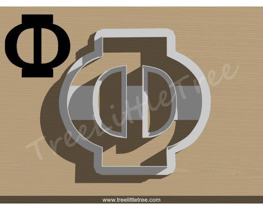 Greek Letter Phi Cookie Cutter. Alphabet Cookie Cutter