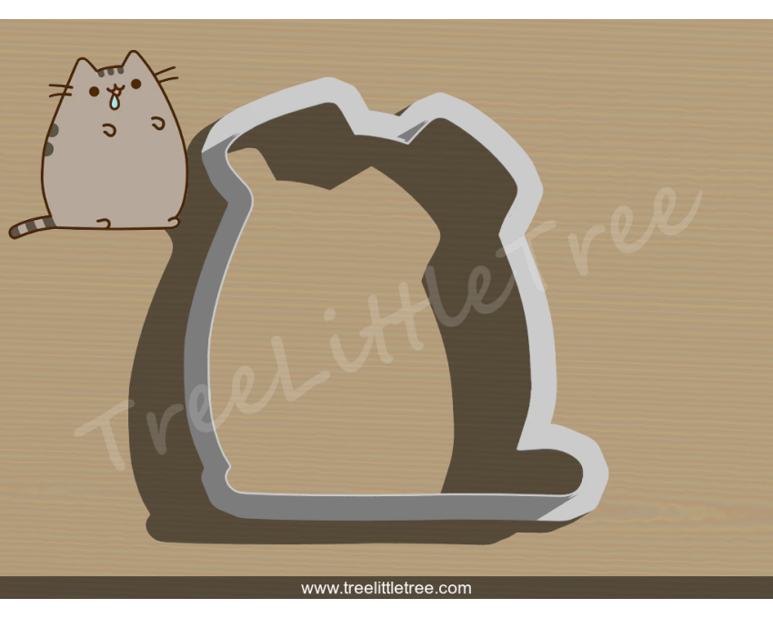 Pusheen Cat Cookie Cutter. Cartoon Cookie Cutter