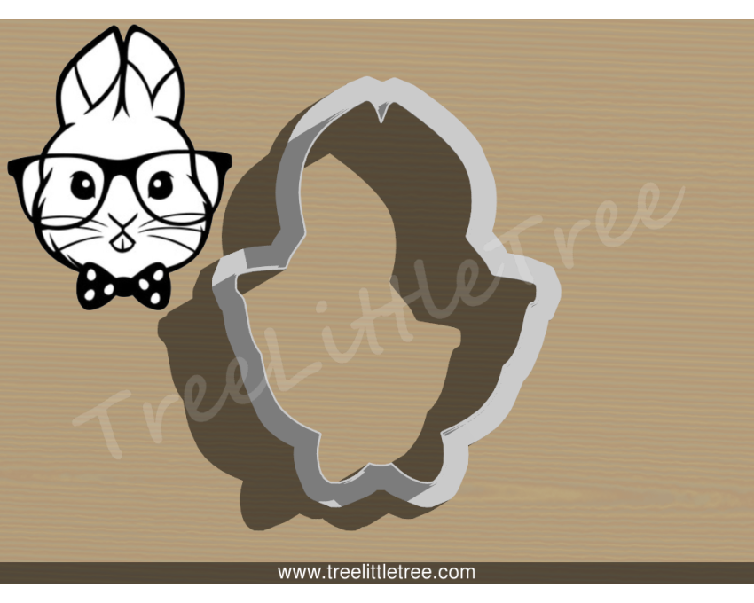 Nerdy Bunny Cookie Cutter. Easter Cookie Cutter. Animal Cookie Cutter