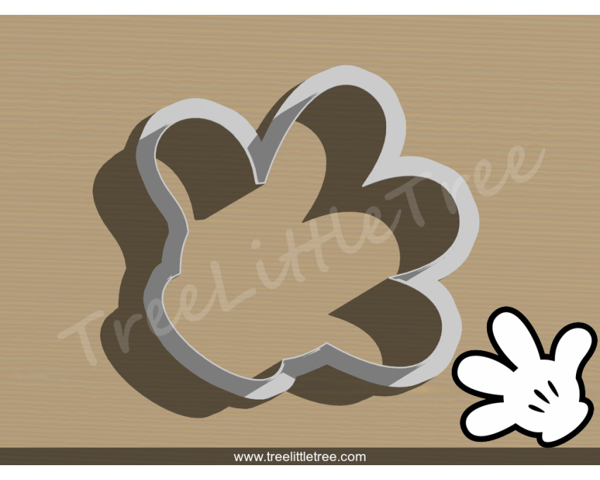 Mickey Mouse Glove Cookie Cutter.Cartoon Cookie Cutter