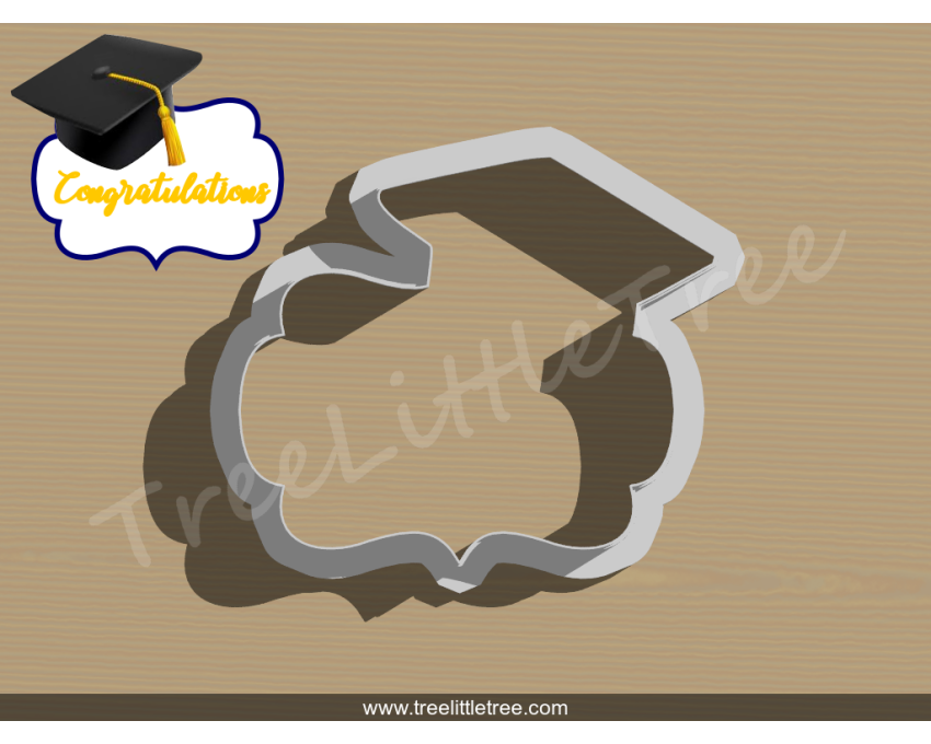 Graduation Cap Plaque Cookie Cutter. School/Grad Cookie Cutter