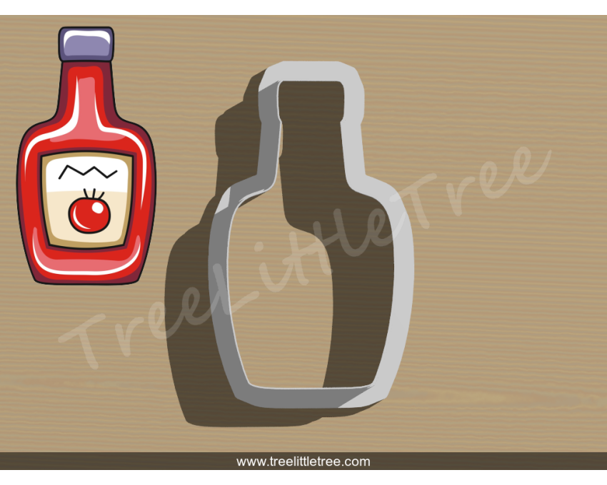 Ketchup Bottle Cookie Cutter. Summer Season Cookie Cutter. BBQ Cookie Cutter