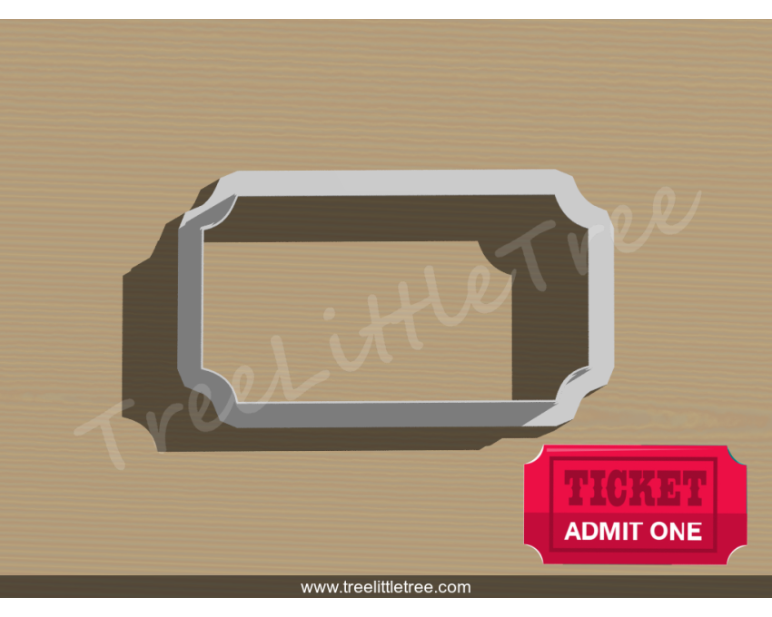 Ticket Style 2 Cookie Cutter. Movie Theme Cookie Cutter. Circus Theme Cookie Cutter. 