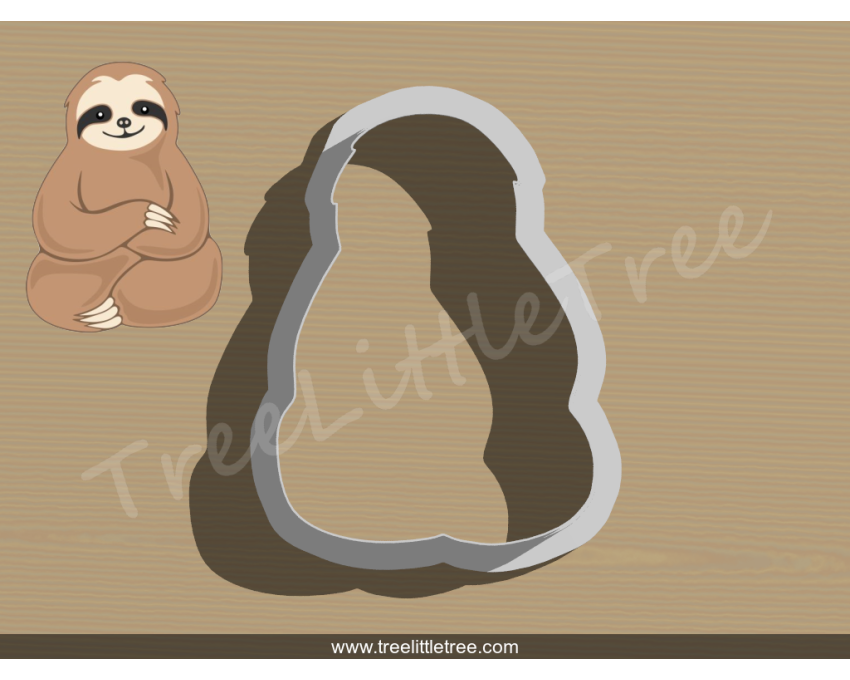 Sitting Sloth Cookie Cutter. Animal Cookie Cutter