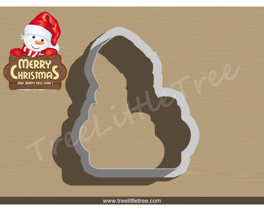 Snowman with Plaque Cookie Cutter. Christmas Cookie Cutter