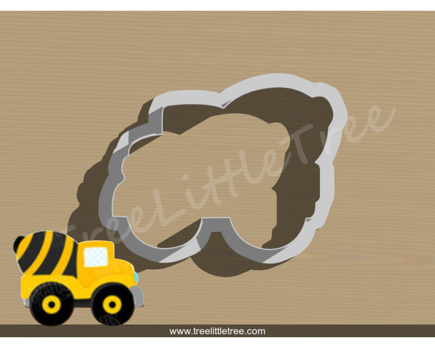 Concrete Agitator Truck Cookie Cutter. Car Cookie Cutter. Construction Truck Cookie Cutter