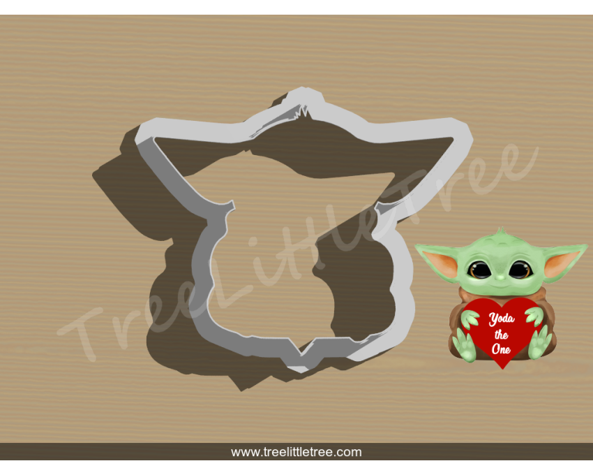 Yoda The One Cookie Cutter. Valentine's day Cookie Cutter. Star War Cookie Cutter