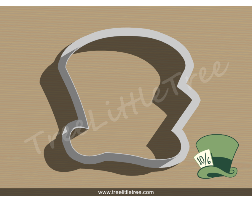 10/6 Hat Cookie Cutter. Alice in Wonderland Cookie Cutter
