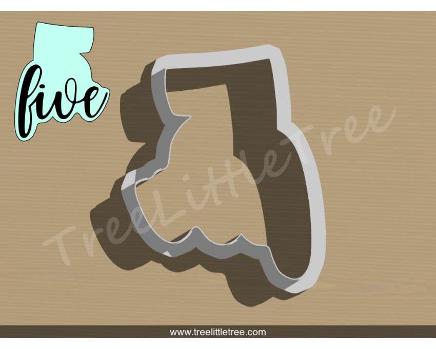 Lettered Number Five Cookie Cutter. Number Cookie Cutter