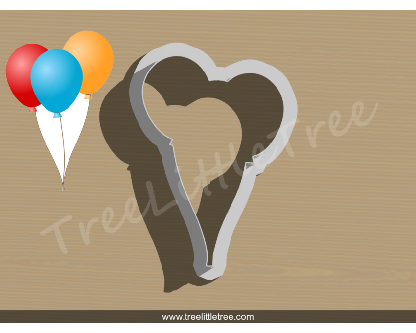 Party Balloons Cookie Cutter. Unique Cookie Cutter