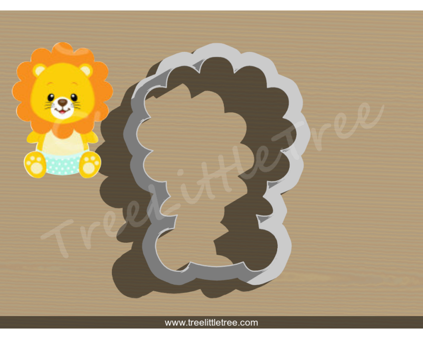 Baby Lion Cookie Cutter. Baby Shower Cookie Cutter. Jungle Baby  Cookie Cutter