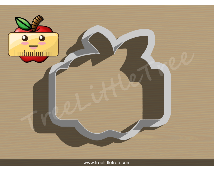 Apple Ruler Plaque Cookie Cutter. School/Grad Cookie Cutter