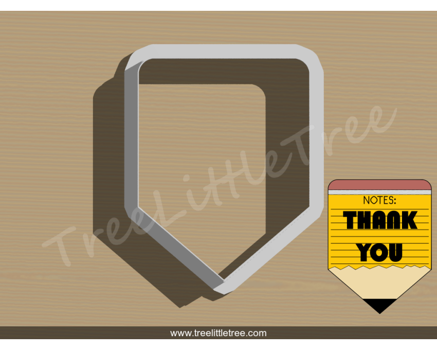 Pencil Notepad Plaque Cookie Cutter. School/Grad Cookie Cutter