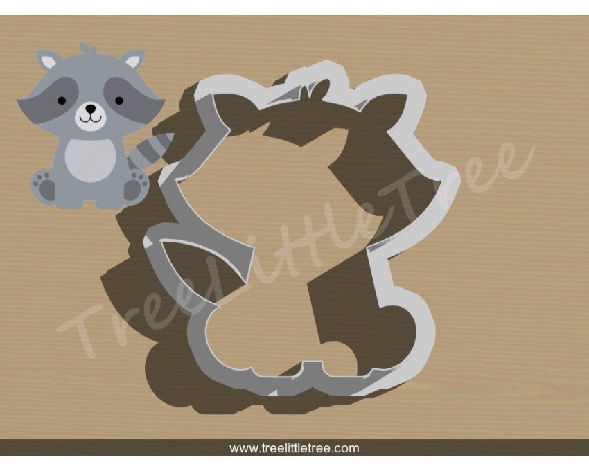 Baby Raccoon Cookie Cutter. Baby Shower Cookie Cutter. Jungle Baby  Cookie Cutter
