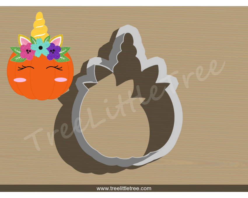 Pumpkin Unicorn Cookie Cutter. Fall Season Cookie Cutter. Unicorn Cookie Cutter.