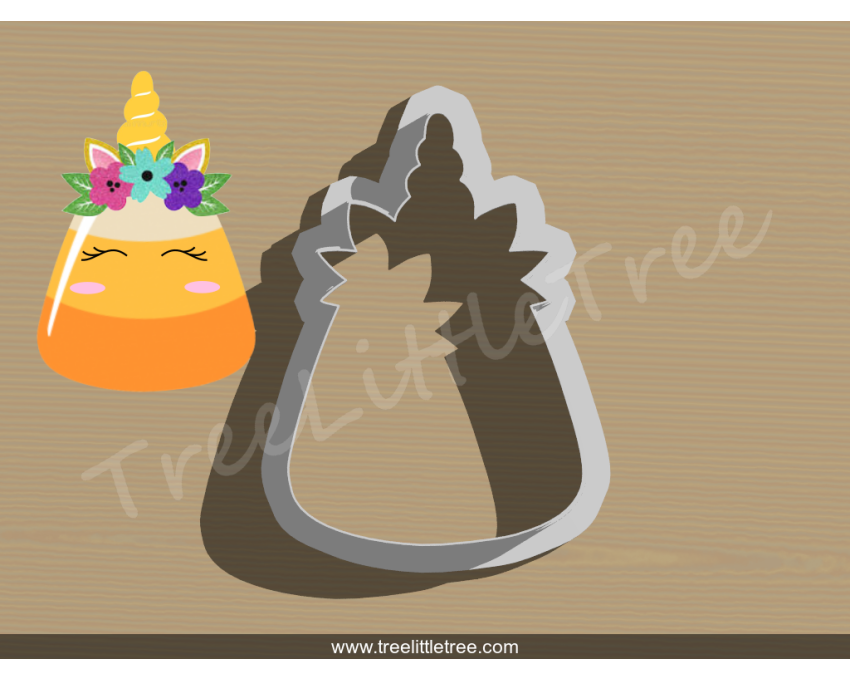 Candy Corn Unicorn Cookie Cutter. Halloween Cookie Cutter. Unicorn Cookie Cutter.