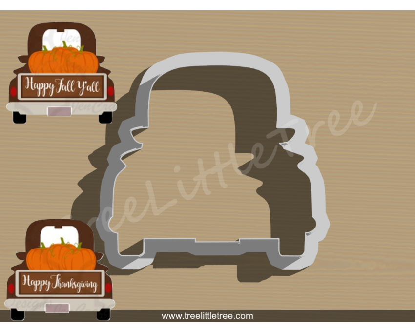 Pumpkin Truck Style 1 Cookie Cutter. Thanksgiving Cookie Cutter. Fall Season Cookie Cutter. 